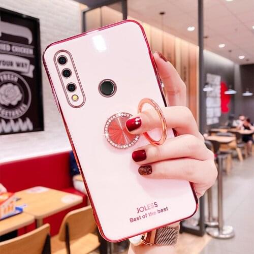 Nadege Electroplated Case For Huawei Honor 9X 8X 9A 10 20 lite 30 30S X10 Max play 3 4T Pro Stand Ring Holder Cover Girls Gifts