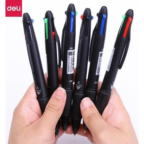 Deli Ballpoint Pen 60 Pcs High Quality 4 Colors In 1 Multicolors Rollerball Pen Office & School Stationery Supplies Kawaii Pens