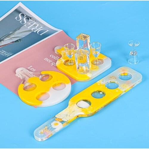DIY Wine Glass Cup Tray Coaster Silicone Mold Handmade Crystal Epoxy Resin Mold Cup Tray Pad Cup Storage Home Table Decoration