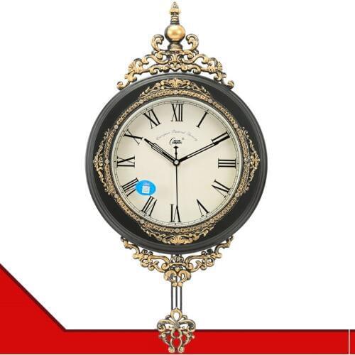 European swing pendulum clock living room clock idyllic large clock modern pendulum retro silent quartz wall clock