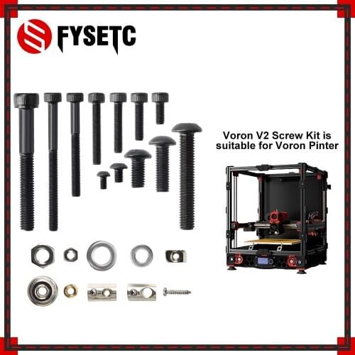 FYSETC 3d Printer DIY Project Fasteners Screws Nuts Full Kit 3d Printer Accessories M3 M5 Screw Kit For Voron 2.4