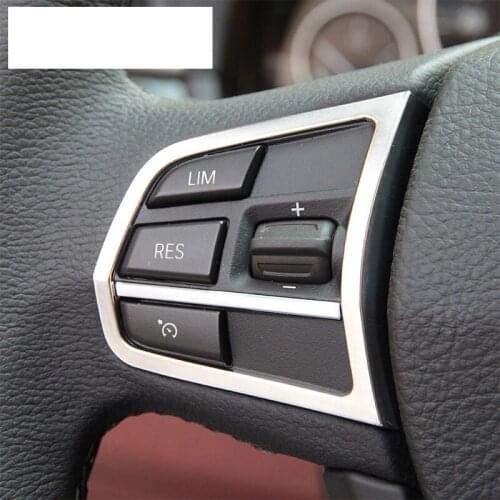Chrome Interior Accessory Steering Wheel Button Cover Trim For BMW 5 7 Series f10 520 525 2011-2016 Accessory