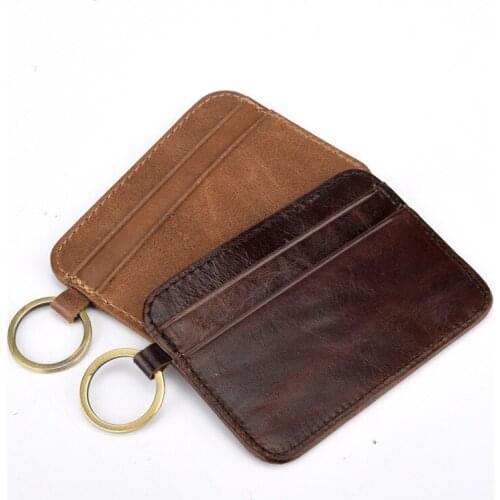 2020 New Mens and Womens Dollar Clip ID Card Holder Cow Leather Money Retro Card Case business card holder card
