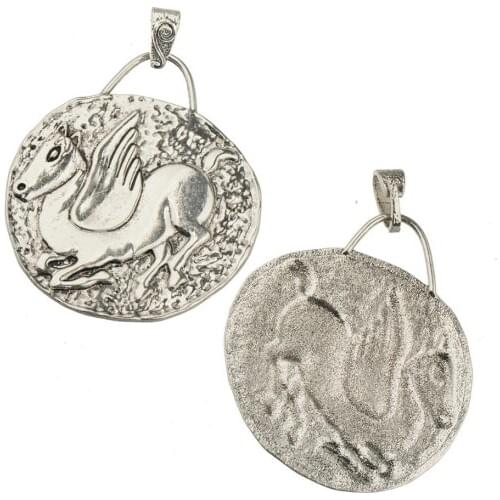 Pendant man women jewelry silver big pegasus horse wings plane friendship necklaces fashion wholesales 2020 hot sale 85mm 2pcs