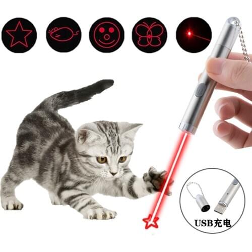 Laser funny cat pen USB charging cat chaser red laser pointer powerful laser cat light pen pet toy 5MW red dot laser light 650NM