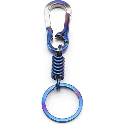 Alloy Baking Blue Key Ring Open Key Spring Snap Fastener Car keychain Car Key Ring Cell Phone Chain Bag Pendant