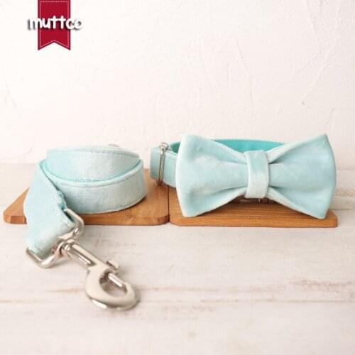 MUTTCO delicate and nice pet dog ID tag collar leash THE AQUA self-design adjustable puppy nameplate collar 5 sizes UDC111