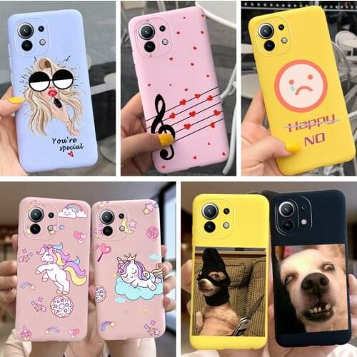 For Xiaomi Mi 11 Lite Case Funny Animal Cat Soft Silicone Phone Case For Mi 11 Lite 4G Xiaomi Mi11 Lite 5G Cover Bumper Fundas