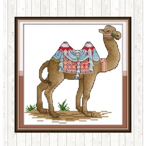 Dress Up The Camels Stitches Embroidery Cross Stitch Kit DIY Handmade Needlework 14ct 11ct Canvas Crafts DMC Thread Embroidery