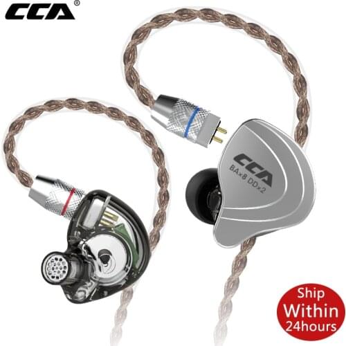 CCA C10 4BA+1DD 5 Drive Unit Headset Hybrid In Ear Earphone HIFI DJ Running Sports Earphones Detachable Detach 2PIN Cable AS10