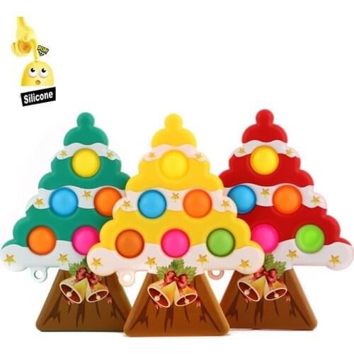 New Pop Christmas Anti Stress Fidget Toys Push Bubble Sensory Squeeze Relief Stress Simple Dimple Toys for Children Xmas Gifts