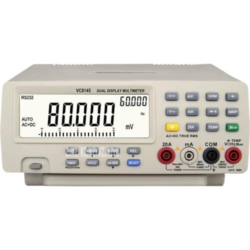 New VC8145 Desktop Digital Multimeter High Accuracy Dual Display Multimeter Autoranging Digital Bench Top Multimeter 110V-220V