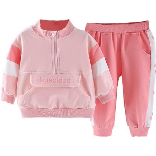 2021 Autumn Winter Kids Tracksuit Baby Girl Clothing Set Zipper Oufit Infant Clothes Sport Sweater+Baby Pants 2PCS Newborn Suit