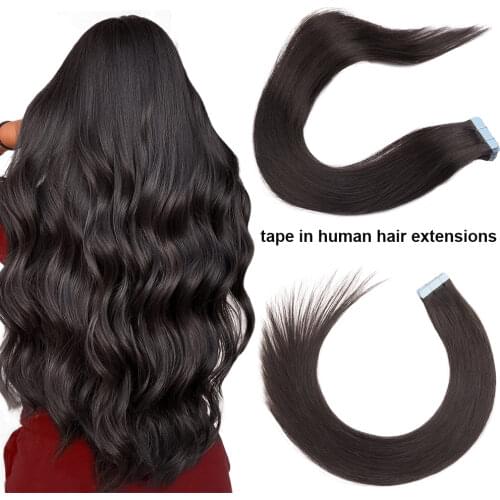 Tape In Human Hair Extensions Natural Real Human Hair 2g/stand 20pcs/pack Tape In Hair Skin Weft
