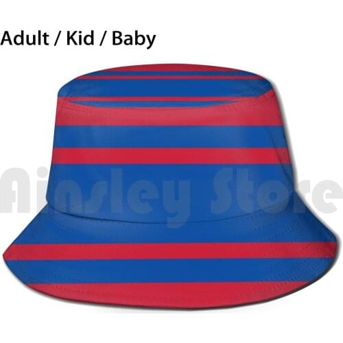 Crystal Varsity Retro Red & Blue Home Sun Hat Foldable UV Protection Cpglaziers South London Selhurst Park