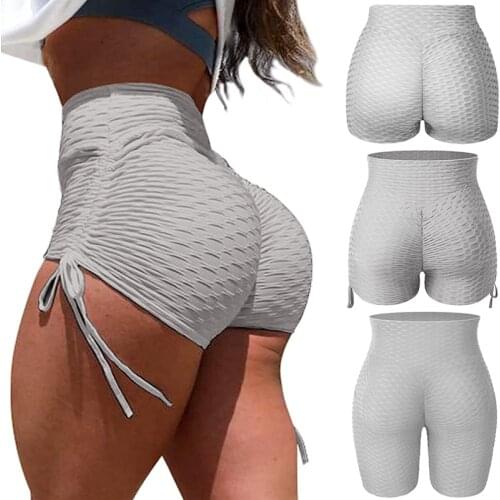 Slim Fit High Waist Sport Shorts Hip Push Up Women Fitness Booty Scrunch Shorts Tummy Control Workout Gym Running Biker Shorts