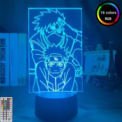 Anime Naruto Hatake Kakashi Uzumaki LED Night Light for Kids Bedroom Decoration Touch Sensor Illusion 3D Desk Light Naruto Gifts