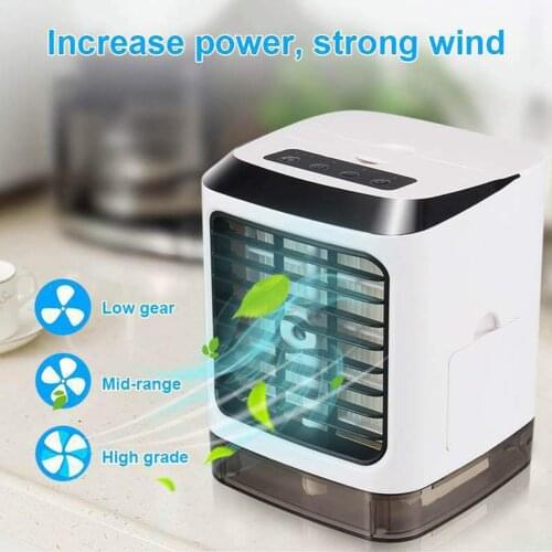 7 Colors LED Air Conditioner Cooling Fan USB Rechargeable Mini Air Cooler Humidifier Purifier Fan Air Conditioner Home Radiator