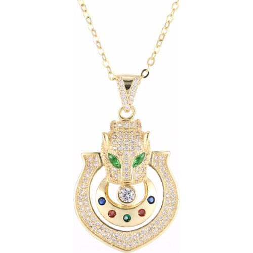 Hot Trendy Jewelry Vintage Zircon Leopard Head Necklace For Women Men Accessories Handmade Gold Chain Pendants Bijoux Chokers