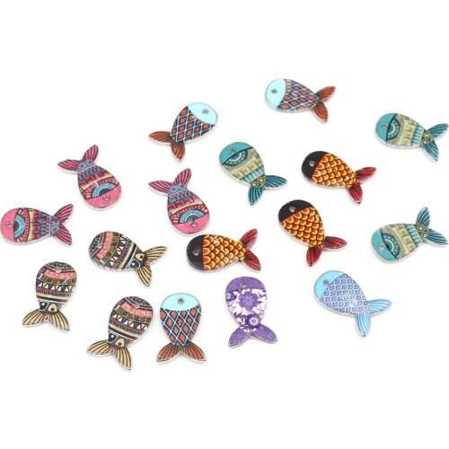 DoreenBeads Zinc Based Alloy Ocean Jewelry Pendant Charms Fish Animal Silver Color Blue Enamel Jewelry DIY Findings, 10 PCs