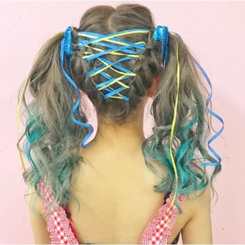 Kid Women Girl Female Bohemia Style Womens Hair Accessories Reggae Braided Ribbon Woven Rope Hair Headdress for 2020 Long 90cm