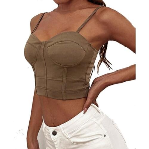 Womens Corset Bustier Tank Top Night Club Party sexy Cropped Top Sling women corset