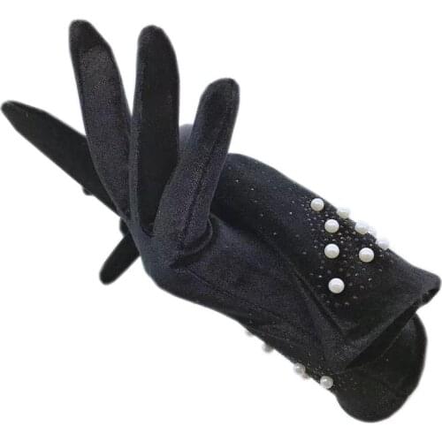 Winter gloves ladies gold velvet black 2020 new winter gloves warmth thickening fashion autumn comfortable outdoor riding beauti
