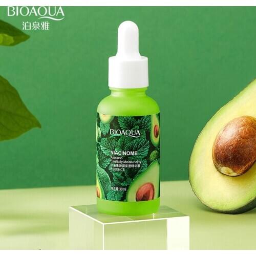 1Pcs Avocado Elastic Moisturizing Face Serum hydrating Brightening Shrinking Pore Refreshing Essence