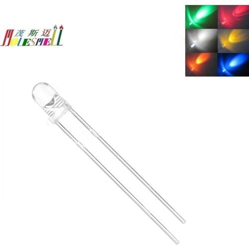 100pcs/lot free shipping!!! 3mm flashing Blue LED(8000mcd)3mm blinking Blue flash water clear led light lamp