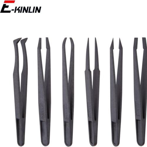 10pcs/lot Anti-static Carbon fiber Electronic Kit Plastic Forceps Repair Industrial Tweezers Hand Tool Set Operated Tools