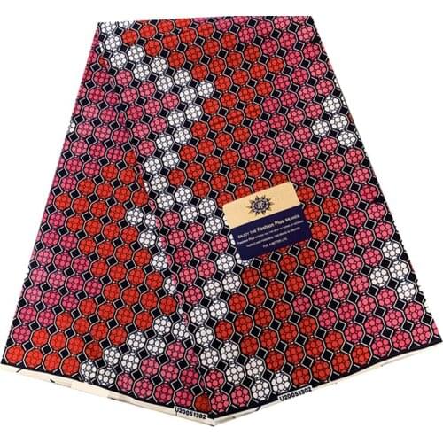 100%Cotton African Ankara Wax Dye Printed Fabric Veritable Soft Breathable Nigerian Sewing Material For Dress 6 Yards R-V 7-79