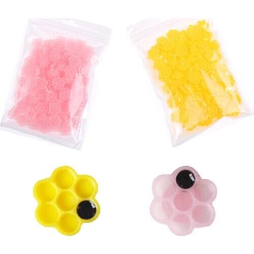 100Pc 7In1 Flower-Shape Eyelash Extension Glue Cups Tattoo Adhesive Pigment Cups Eyelash Extension Makeup Tools