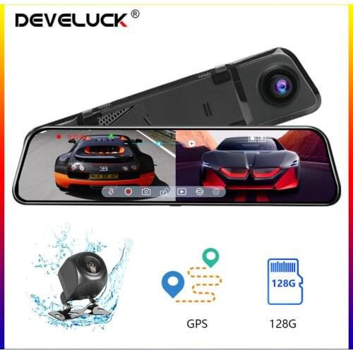 12 Inch Ultra Night Vision IPS Car DVR 1080P HD Driving Recorder Dual Lens Camera GPS Track Playback and Reversing Camera