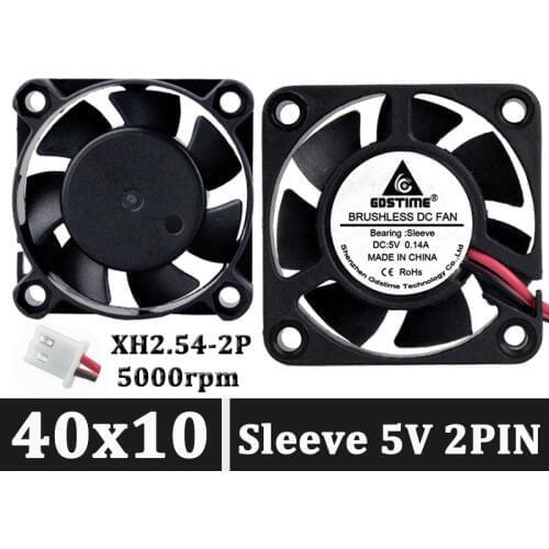 2 pcs Gdstime New Fan 4010 40mm 4cm 1.5inch Fans 3D Printer Cooling 5V Radial Fans 40x40x10mm