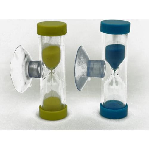 2pcs/lot Free Shipping Mini Sandglass Hourglass for Tooth Brushing Timer Shower Timer with Suction Cup
