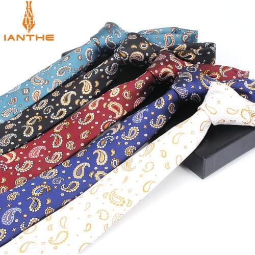 2018 Fashion Mens Ties Narrow Neckties 6cm Classic Paisley Tie for Men Formal Business Wedding Suit Neckwear Jacquard Woven Ties