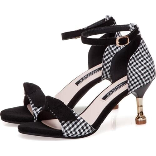 2020 Fashion Summer Women Sandal Sexy High Heels Sandals Ankle Strap Womens Shoes Peep Toe Woman Sandals High Heels Basic