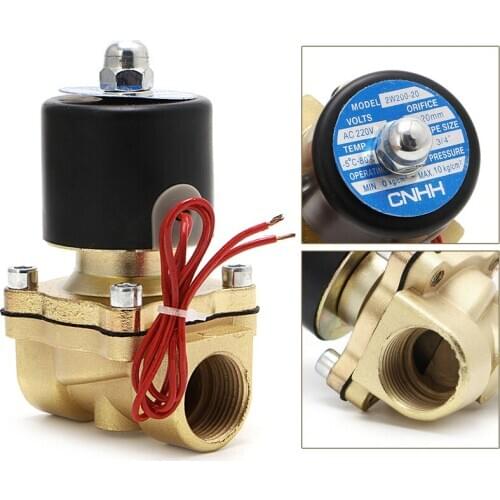 3/4" 220V Electric Solenoid Valve Normally Closed Brass Solenoid Magnetic Valve Pneumatic Water Oil Air Gas Valve