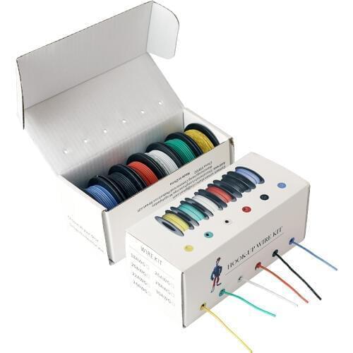 42m/box Hook-up Stranded Wire 26 AWG UL3132 Flexible Silicone Wire Rubber Insulated Tinned Copper Electron wire 6Colors 7m/color