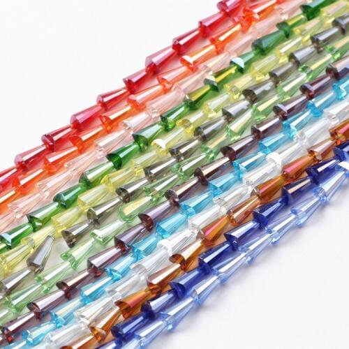 900pcs Mix Colors Tower Shape Crystal Beads Conical Loose Beads Glass Ball 4*8mm Supply Bracelet Earring Jewelry Making DIY