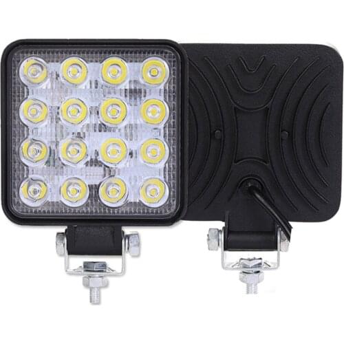 Auto Led Headlights 12 v 24v 48W white with blue/red flash LED Work Light Strobe Light