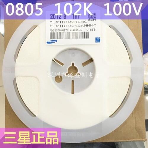 CL21B102KCANNNC CAP CER 0805 1nF 102K 100V X7R Ceramic Capacitor 4000pcs Ceramic Capacitor