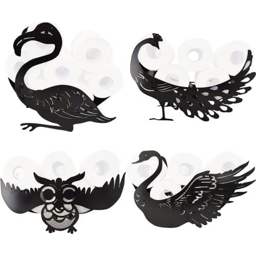 Swan Shape Toilet Paper Roll Holder Bathroom Accessories Tissue Storage Stand Rack Cast Iron Roll Storage Kitchen Holder