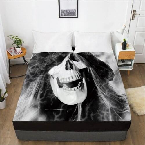 Elastic fitted sheet bed sheet With An Elastic Band 160x200/180/200/150x200 Mattress Cover Bed cover 1pc Skull Deadpool tooth