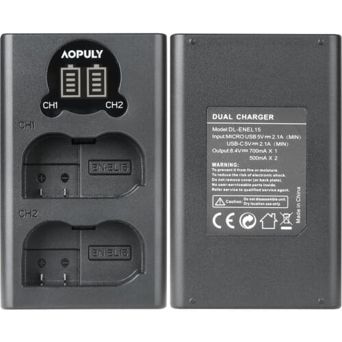 1 pc EN-EL15 EN15 EN EL15 Battery Charger LCD USB Dual Charger For Nikon Cameras D7000 D7100 D7200 D8000 600 800 D810 D610 D750