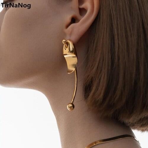 European And American Fashion Exaggerated Geometry Oval Earrings Contracted Personality Punk Earrings Women Jewelry Gifts