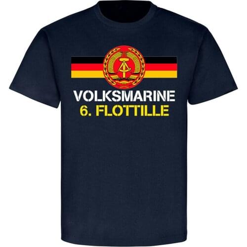 Germany Volksmarine 6 Flottille. GDR Navy Folk 6 Flotilla T-Shirt. Summer Cotton O-Neck Short Sleeve Mens T Shirt New Size S-3XL