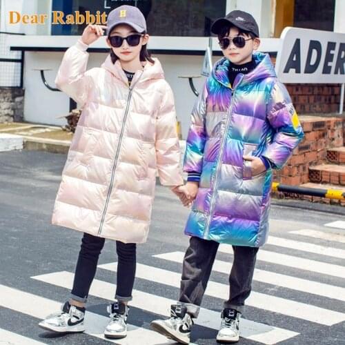 2020 Kids Toddler Baby Girl Boy Hoodie waterproof clothes autumn Winter Thick parka Warm down Jacket Dazzle colour Outwear Coats