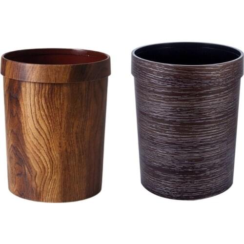 Household Retro Round Trash Can Home Bucket Garbage Bin Hotel Living Room Office Wastebasket Cans Recycling Bin for Home Bedroom