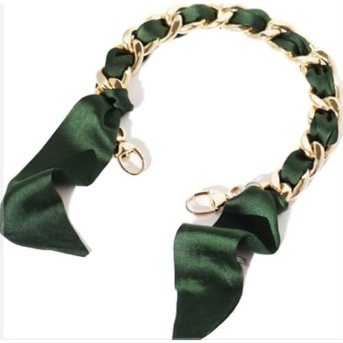 Metal Chain DIY Replacement Shoulder Bag Strap Chain Gold Obag Handles Handbag Purse Bag Accessories Fabric Silk Frame Hanger